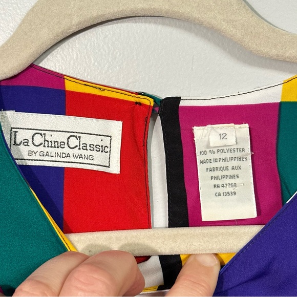 STYLE BUNDLE Women’s Vintage Bold Colorful Blazer Dress Shirt Print Red BW M L - Picture 4 of 16